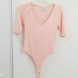 Plain Peach Colored Bodysuit